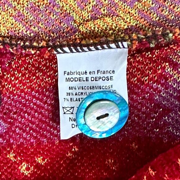 Azuleros NWT French Boho Jacquard Knit Jacket M Mix Print Flora Zebra Statement - Picture 9 of 16